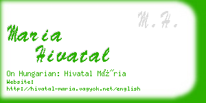 maria hivatal business card